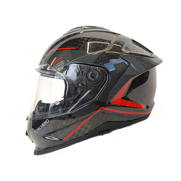 CASCO INTEGRAL SMK T-CARBON NERO GP NEGRO+ROJO